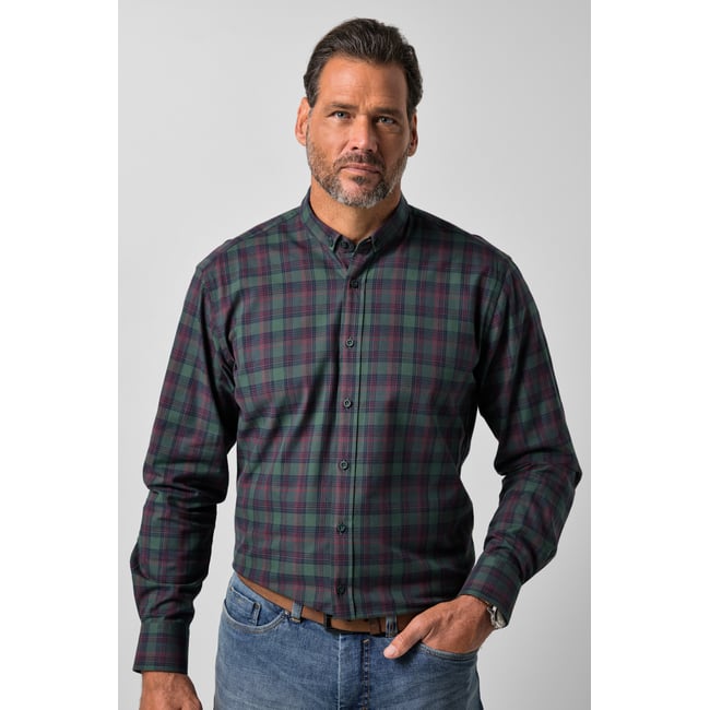Chemise à carreaux, manches longues vert sapin <span itemprop=