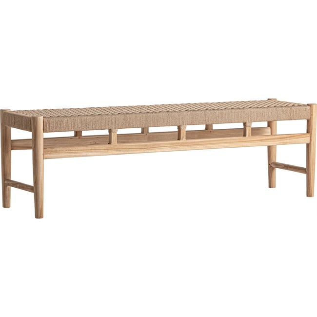 Banc en teck massif, Finition vieillie Couleur marron teck vieilli naturel <span itemprop=