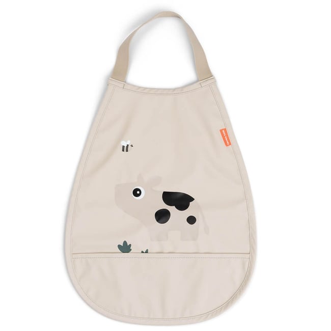 Bavoir élastique Tiny farm sable <span itemprop=