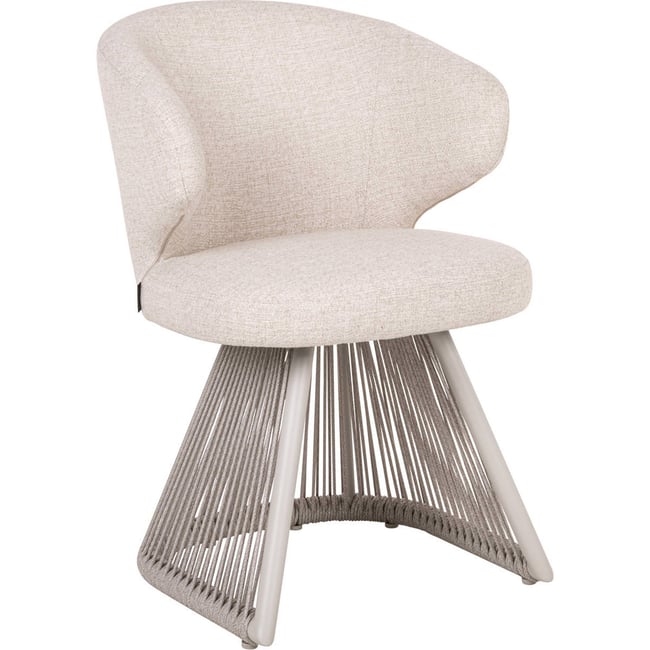 Chaise de repas outdoor en corde tressée beige alpine <span itemprop=