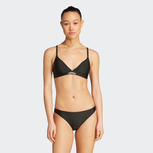 Ensemble Bikini Triangle Bretelles Ajustables Deux Sens black / white <span itemprop=