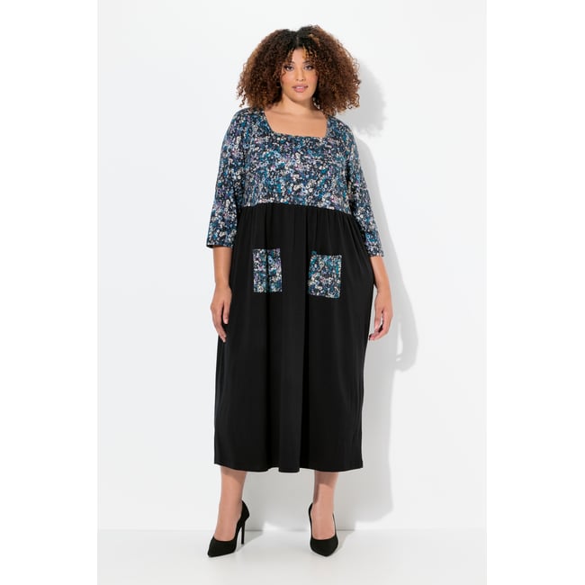 Robe maxi en jersey noir <span itemprop=