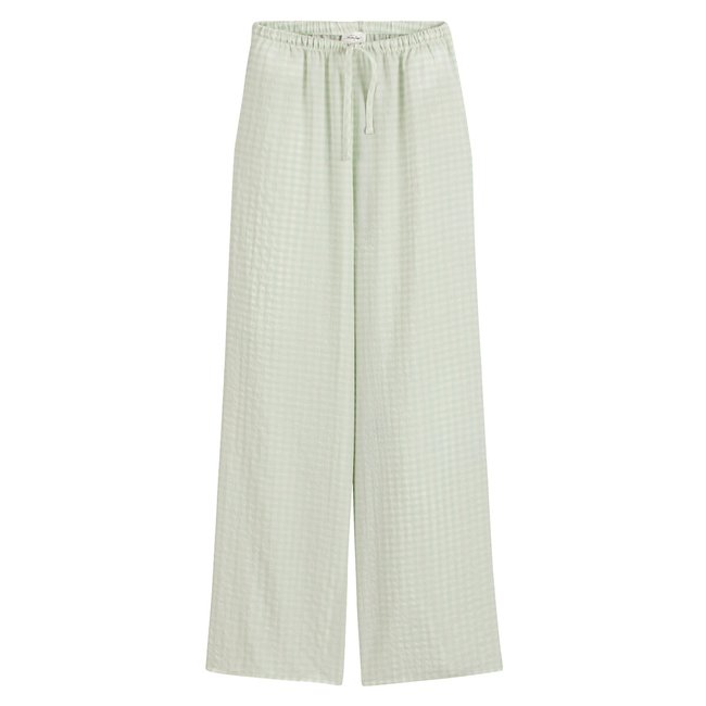Pantalón recto vichy PYKOBOO cuadros verde <span itemprop=
