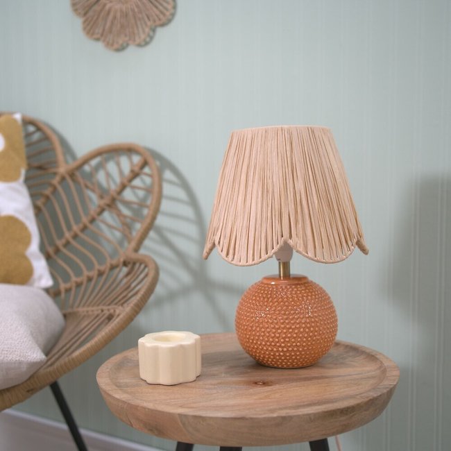 Peach Ceramic Table Lamp, orange, SO'HOME