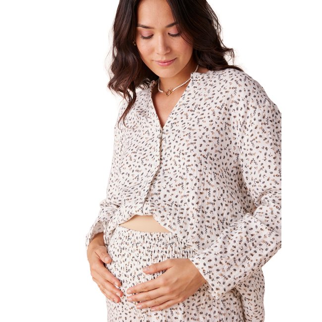 Pyjama grossesse 2 pièces en gaze de coton - ENVIE DE FRAISE
