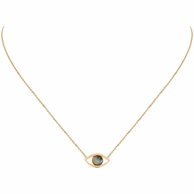 Collier eros petit modele nacre grise gris <span itemprop=