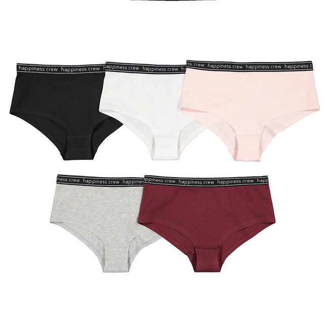 Confezione da 7 shorty tinta unita in cotone multicolore LA REDOUTE COLLECTIONS