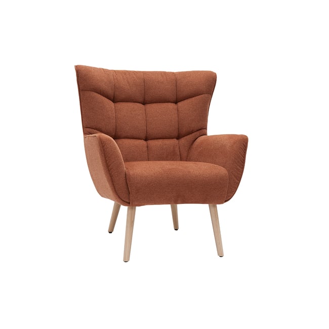 Fauteuil scandinave AVERY Couleur terre brulée <span itemprop=