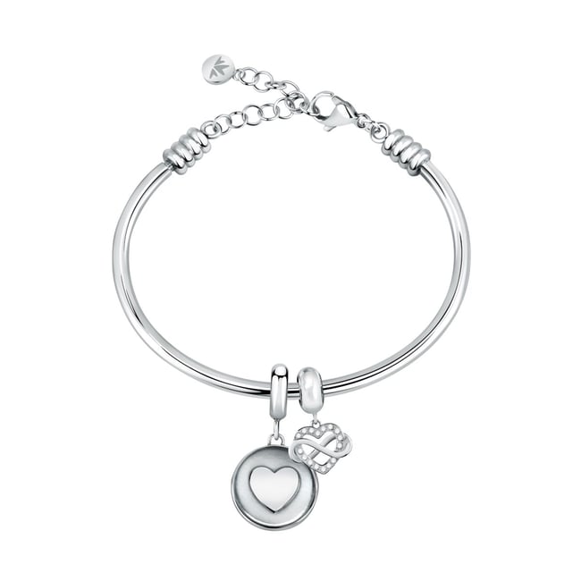 Bracelet en acier et cristaux DROPS argent <span itemprop=