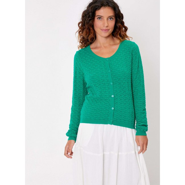 Gilet maille fantaisie uni AGATA - LA FIANCÉE