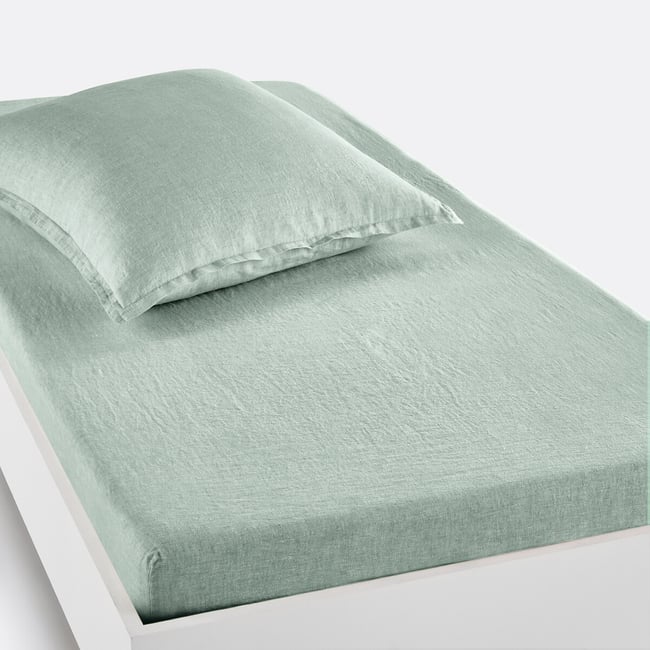 Hoeslaken in gewassen linnen, omslag 30 cm, Linot - LA REDOUTE INTERIEURS