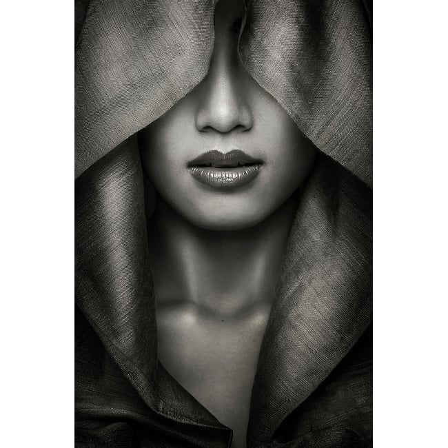 Tableau noir et blanc portrait  Capuche - HEXOA