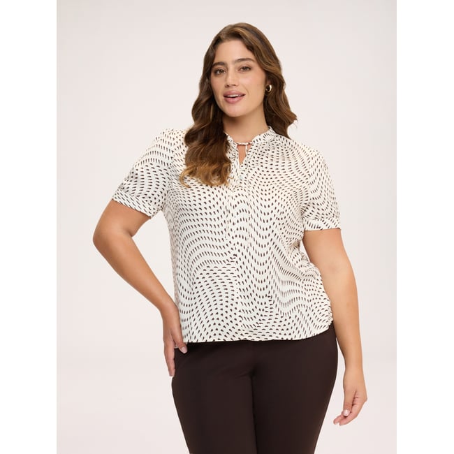 Blouse imprimée marron <span itemprop=