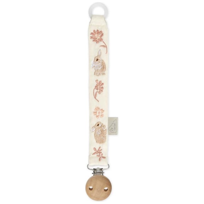 Attache sucette rose, marron, écru <span itemprop=