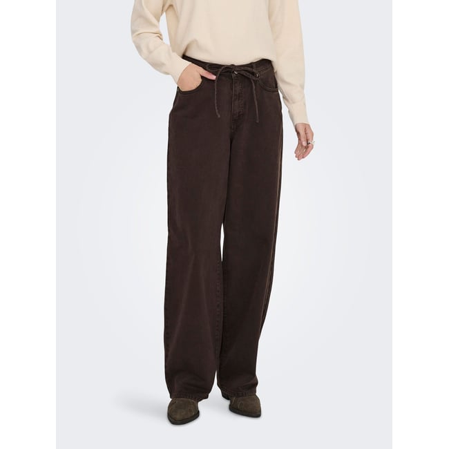 Jean À Jambe Large marron - dark brown denim <span itemprop=