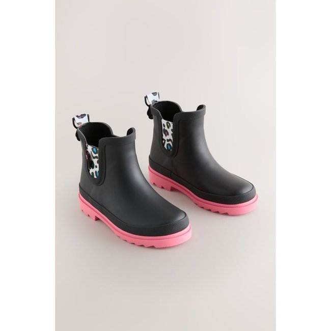 Bottines chelsea en caoutchouc noir <span itemprop=