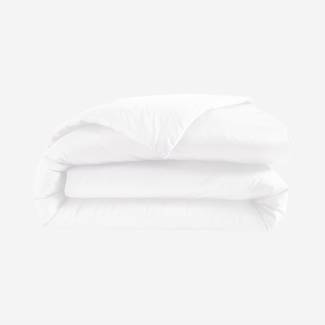 Housse de couette en satin de coton ALEXANE blanc <span itemprop=