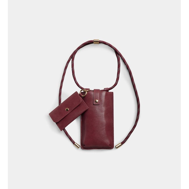 Sac pochette phone case multi bordeaux foncé <span itemprop=