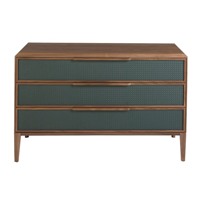 Commode en pvc foncé et noyer Couleur vert foncé | noyer <span itemprop=