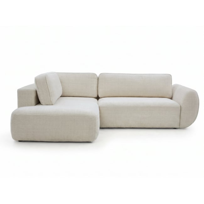 Canapé d'angle convertible 4 places en tissu texturé, DENISE - BOBOCHIC