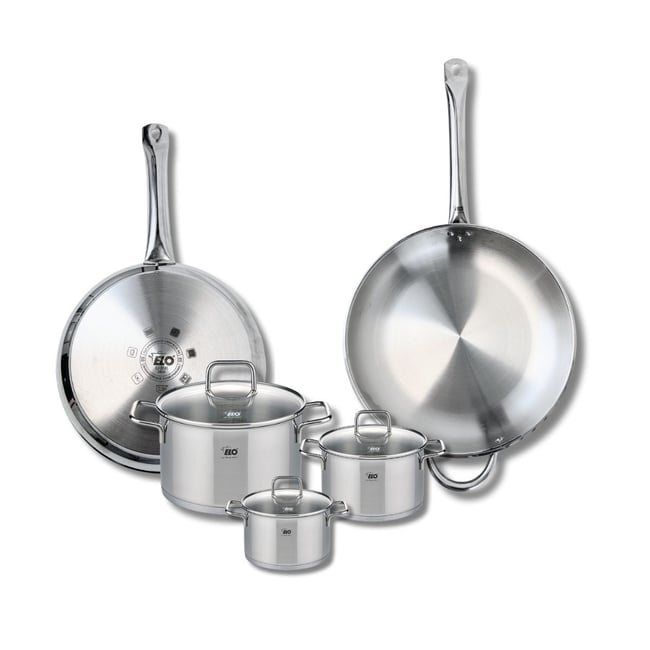 Batterie 2 poêles 28/32cm + 3 faitouts 12/14/20cm PROFI CITRIN inox <span itemprop=