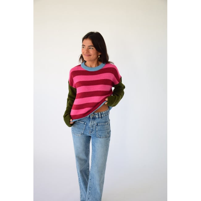 Pull rayé manches contrastées ABRIL - MINDTRAVELER