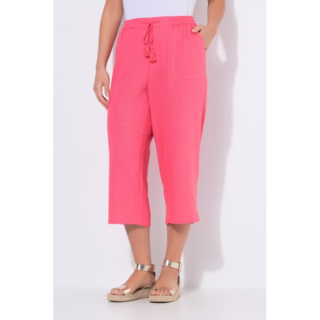 Pantalon Rose en lin mélangé fuchsia clair <span itemprop=