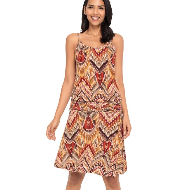 Robe de plage fines bretelles Kelim imprimé <span itemprop=