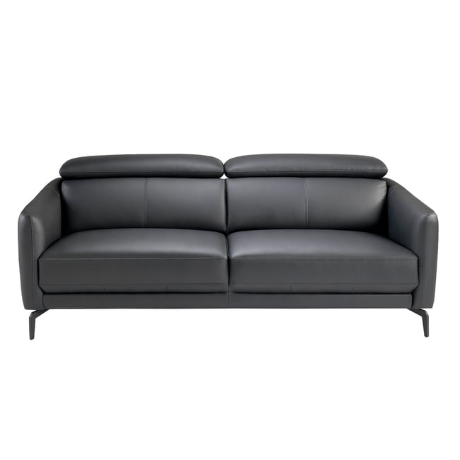 Canapé en cuir et acier Couleur noir <span itemprop=