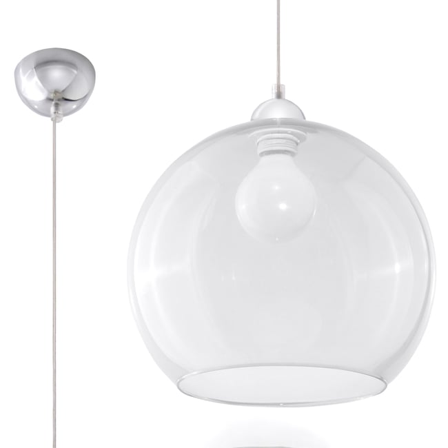 Suspension Acier Transparent E27 1 Ball Couleur transparent <span itemprop=
