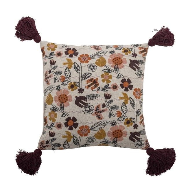Coussin salon motif floral  VIVIELLE multicolore <span itemprop=