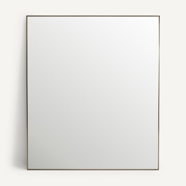 Miroir métal acier laiton vieilli H140cm, Caligone Couleur laiton vieilli <span itemprop=