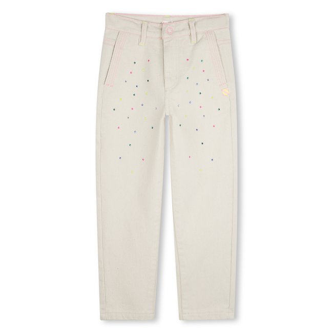 Pantalon clouté en coton tufo <span itemprop=