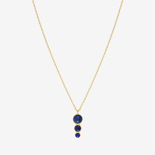 Collier doré lapis lazuli - andrea lapis lazuli bleu <span itemprop=