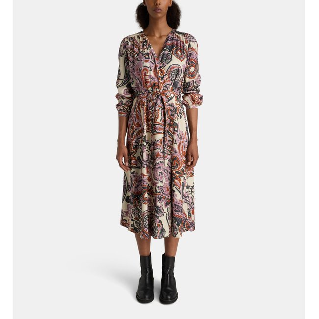 Robe Kimji Portefeuille Fluide À Motif bleu et rouge <span itemprop=