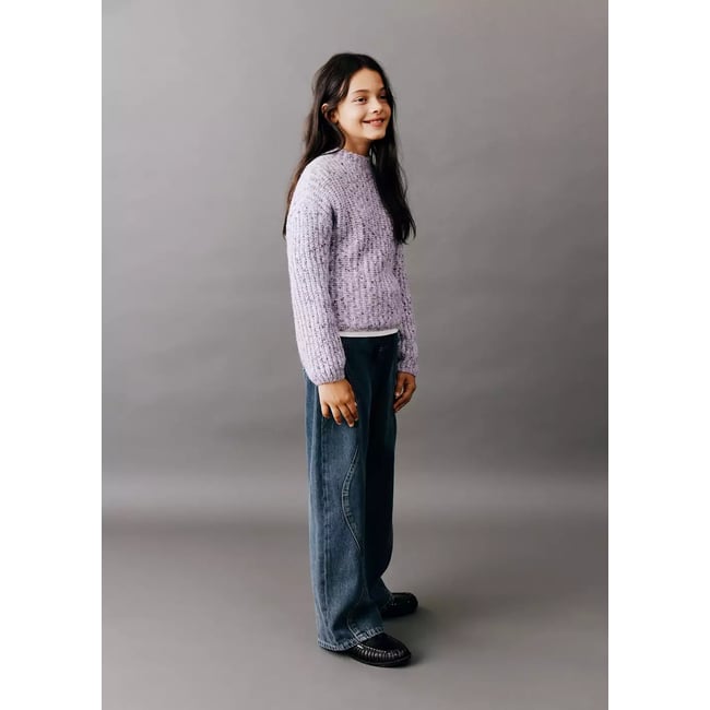 Jean wide leg coutures bleu moyen vintage <span itemprop=