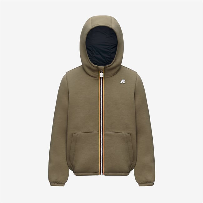 Veste à capuche zippée Jack Spacer kaki/bleu marine <span itemprop=