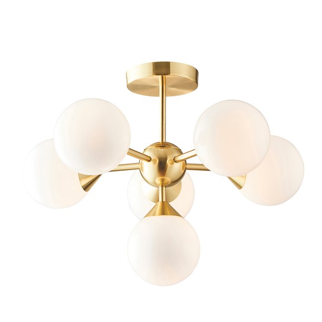 Oakland 6 Bulb Ceiling Light Brushed Gold, gold-coloured, SO'HOME