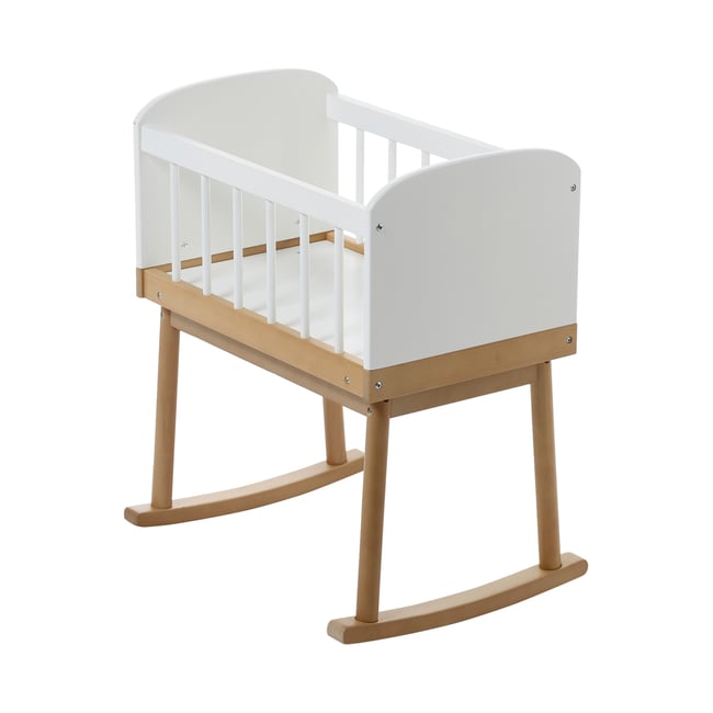 Lit berceau pour poupon en bois FSC® blanc <span itemprop=
