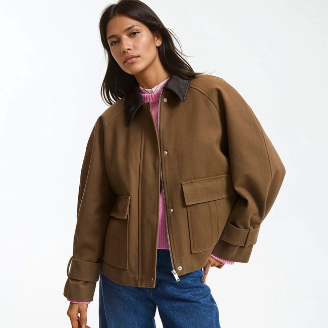 Veste en coton avec col contrasté - LA REDOUTE COLLECTIONS