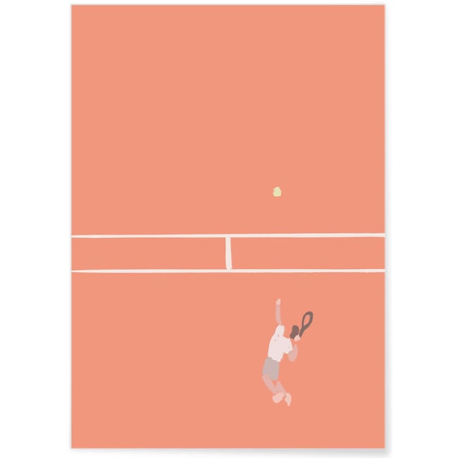 Affiche Tennis Dynamique : Serve et Match Couleur blanc <span itemprop=