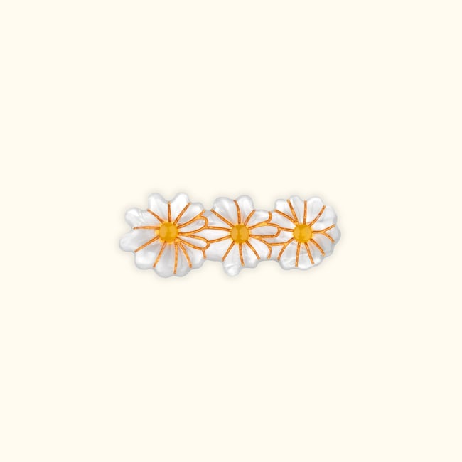 Barrette PÂQUERETTE blanc nacré <span itemprop=