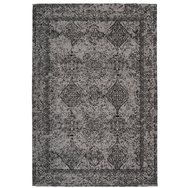 Tapis rectangulaire tissé, IGLESIA Couleur gris, noir <span itemprop=
