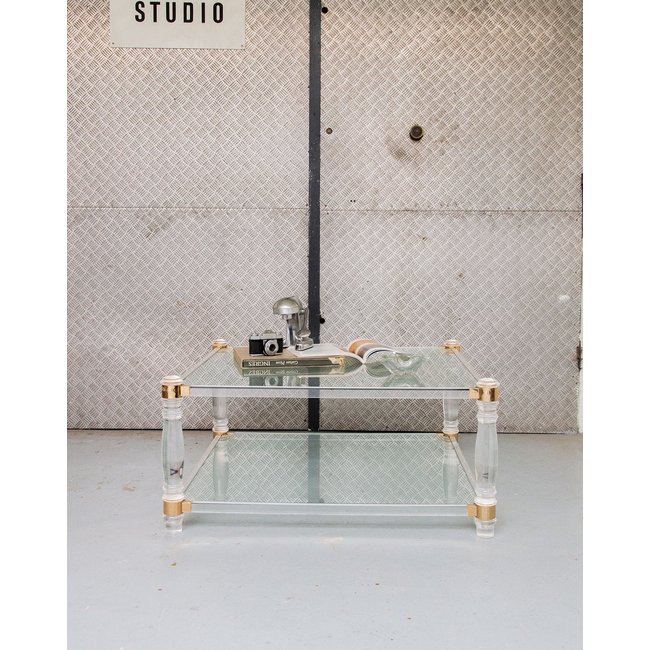 Table basse en verre Donna N°132 - Bon état Couleur transparent <span itemprop=