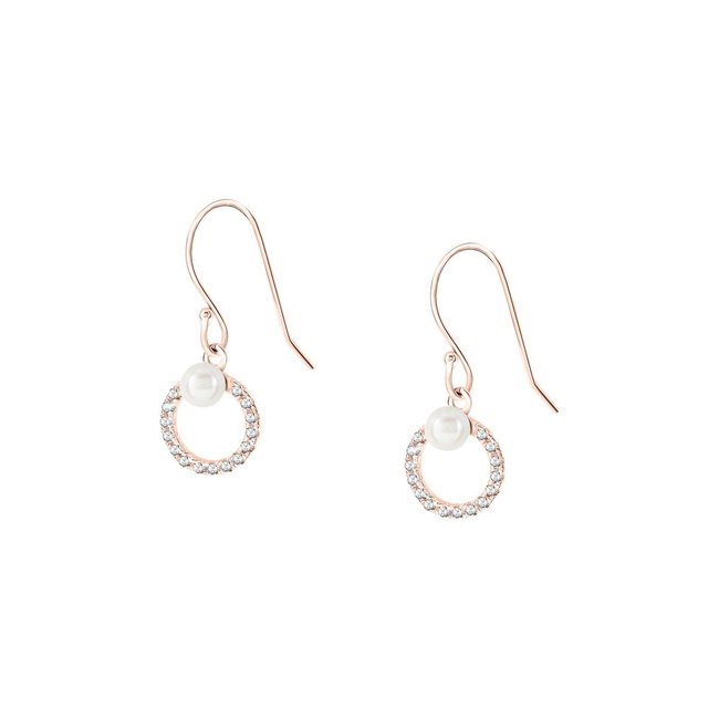Boucles d'oreilles en argent 925 et perle de culture argent et blanc <span itemprop=