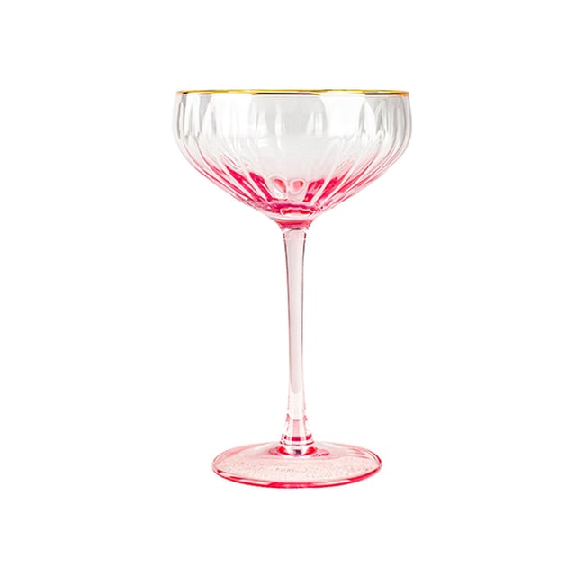 Lot de 4 coupes en verre 31cl, GATSBY Couleur rose-transparent <span itemprop=