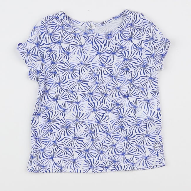 T-shirt Femme FRIME - Blanc Et Bleu Jean, Manches Courtes, Taille 12/14 Ans