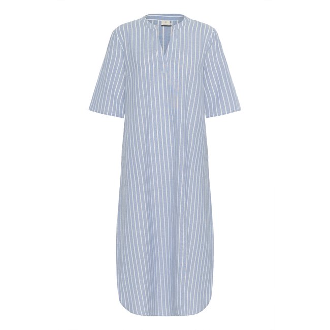 Dress bleu ebb and flow melange/blanc chalk stripe <span itemprop=
