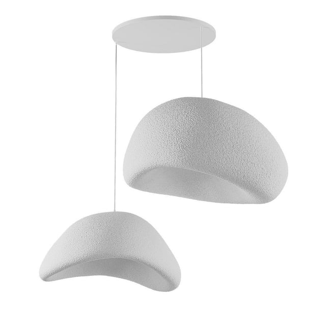 Suspension moderne 2 abat-jour NOXIS Couleur blanc <span itemprop=
