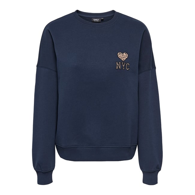 Sweat col rond, cœur poitrine - ONLY